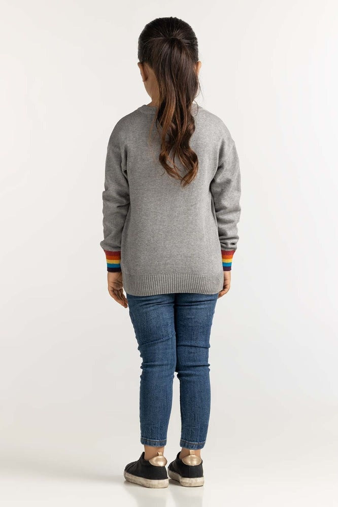 Toddler Girl Grey Basic Sweater