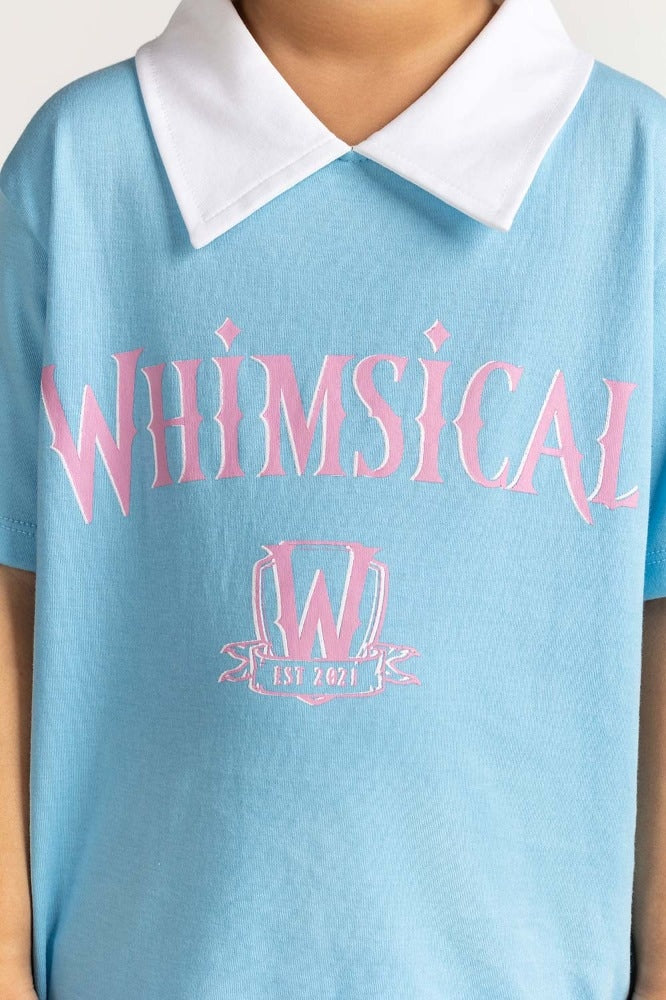 Toddler Girl Light Bllue Printed Tee