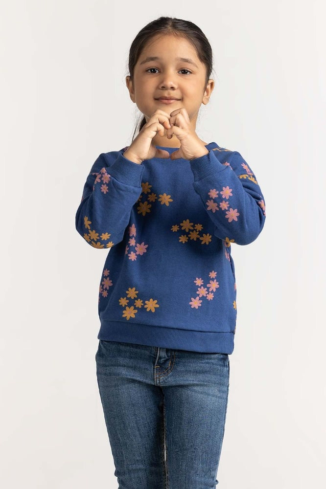 Toddler Girl Navy Basic Sweatshirt