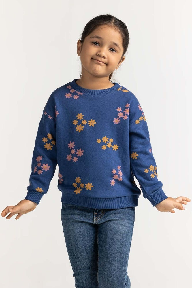 Toddler Girl Navy Basic Sweatshirt