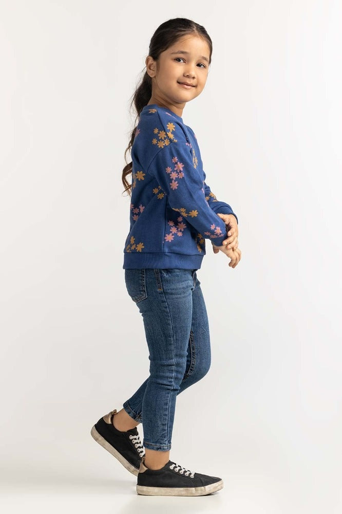 Toddler Girl Navy Basic Sweatshirt