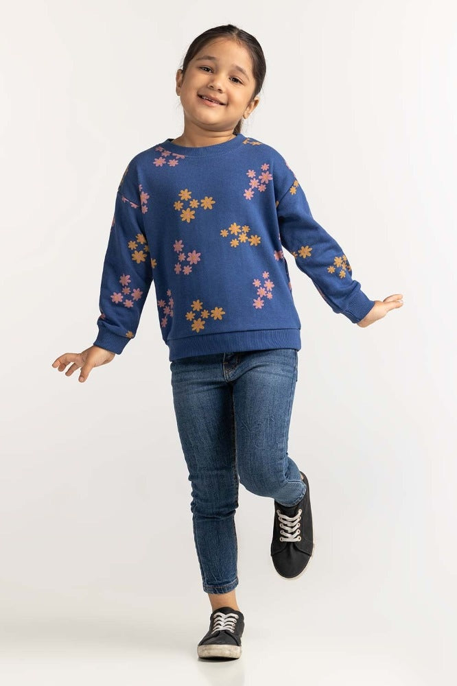 Toddler Girl Navy Basic Sweatshirt