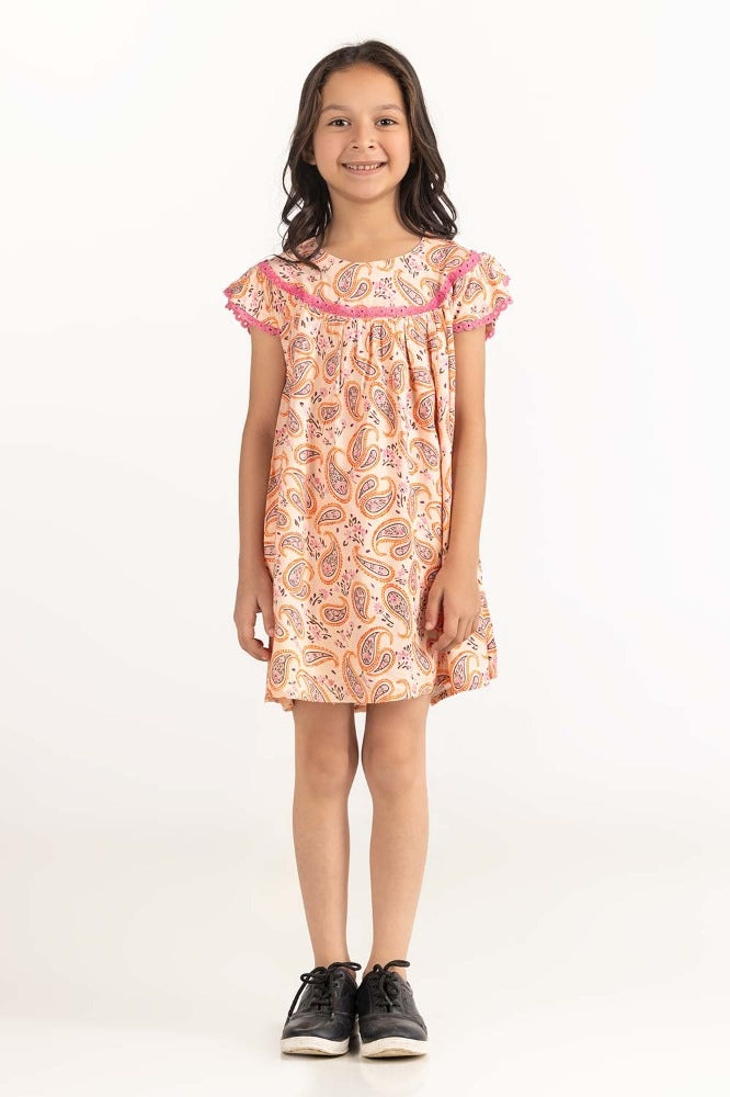Toddler Girl Peach Dress