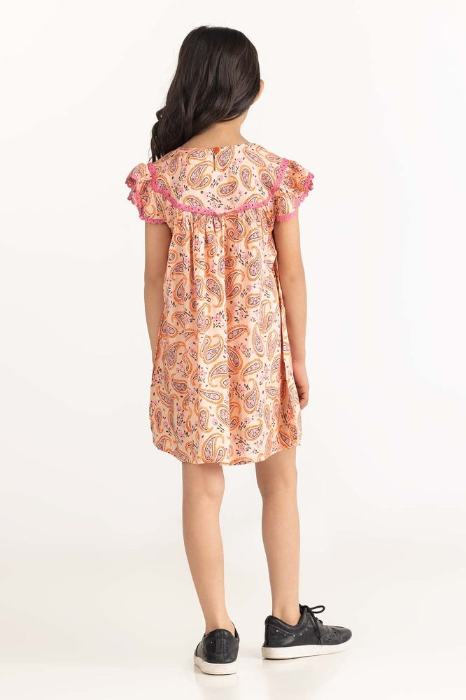 Toddler Girl Peach Dress