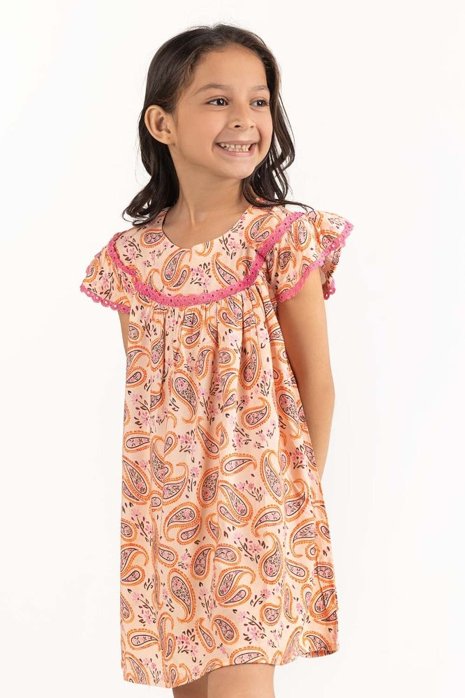 Toddler Girl Peach Dress