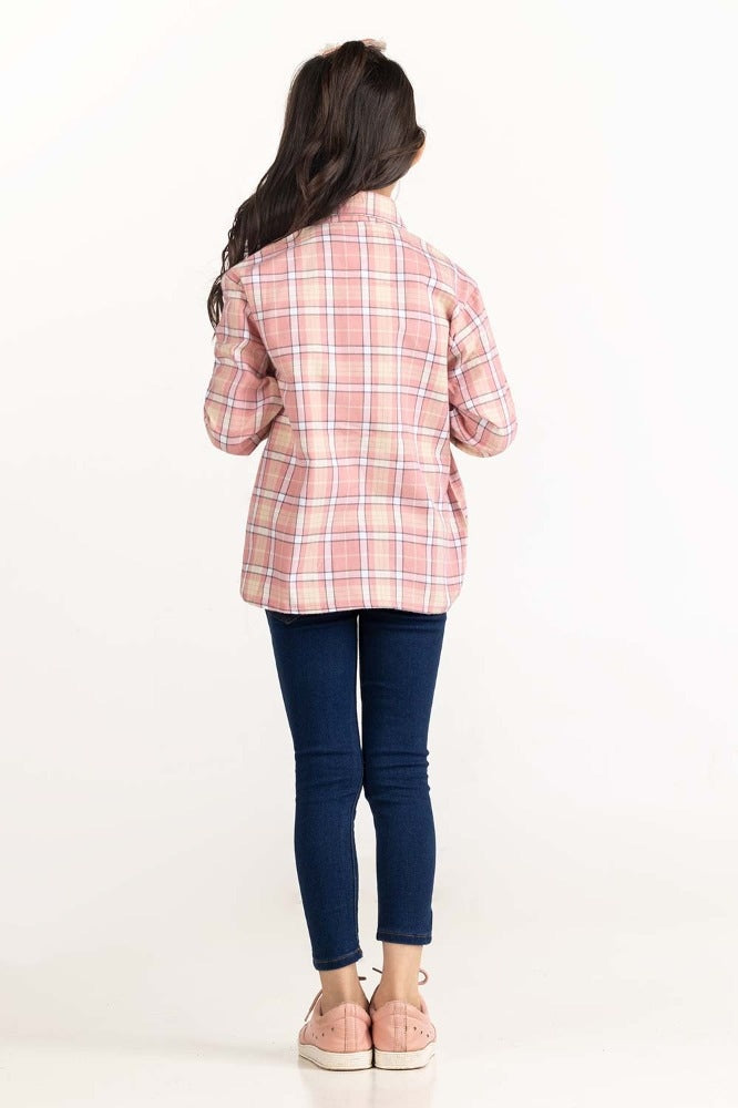Toddler Girl Pink And White Casual Shirt