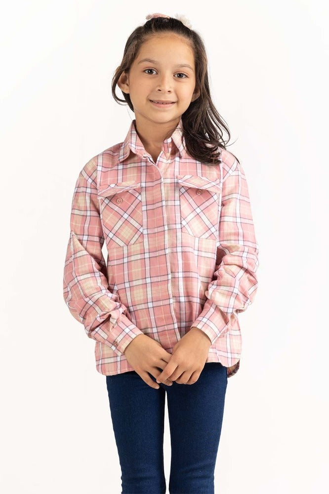 Toddler Girl Pink And White Casual Shirt