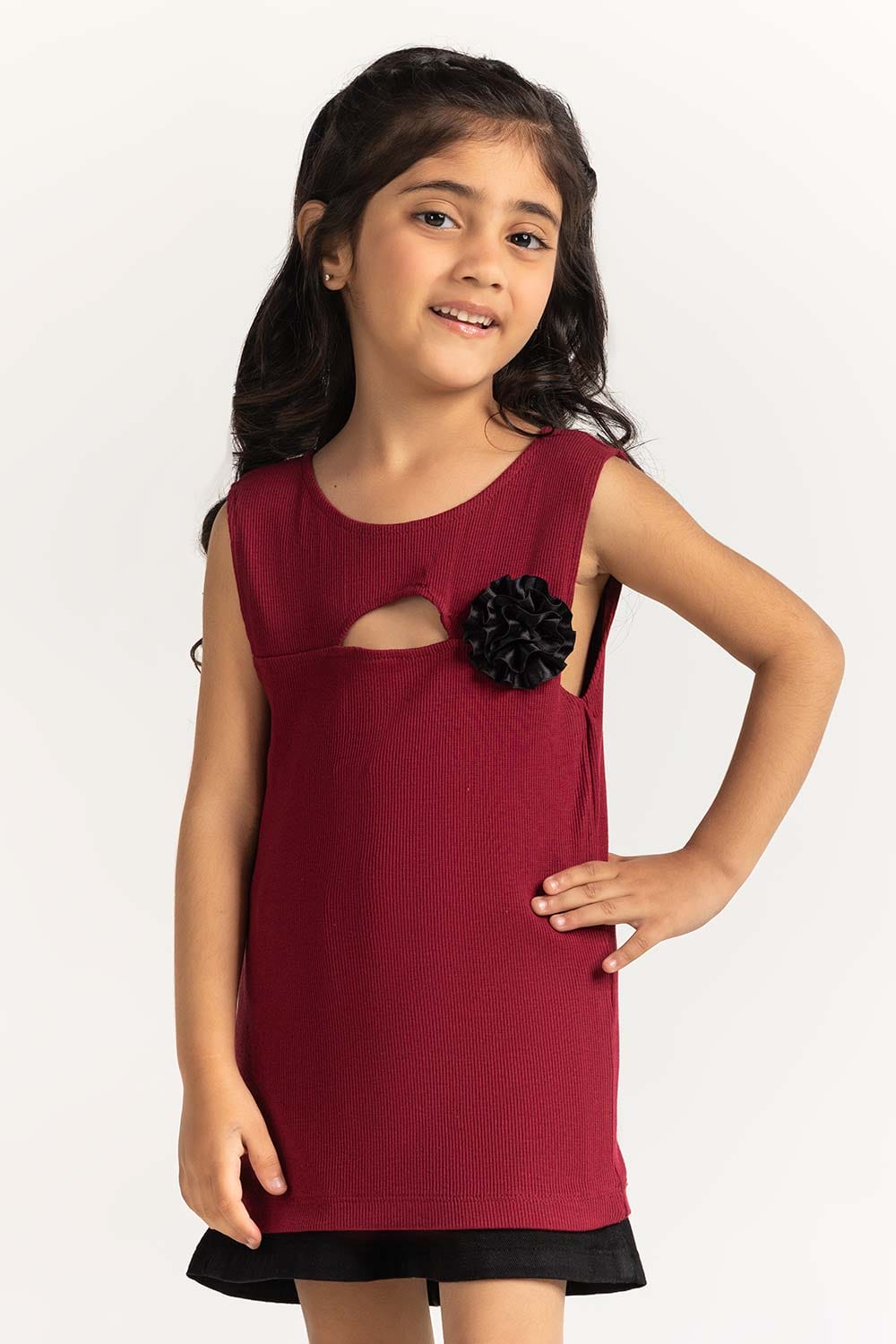 Toddler Girl Red Printed Tee