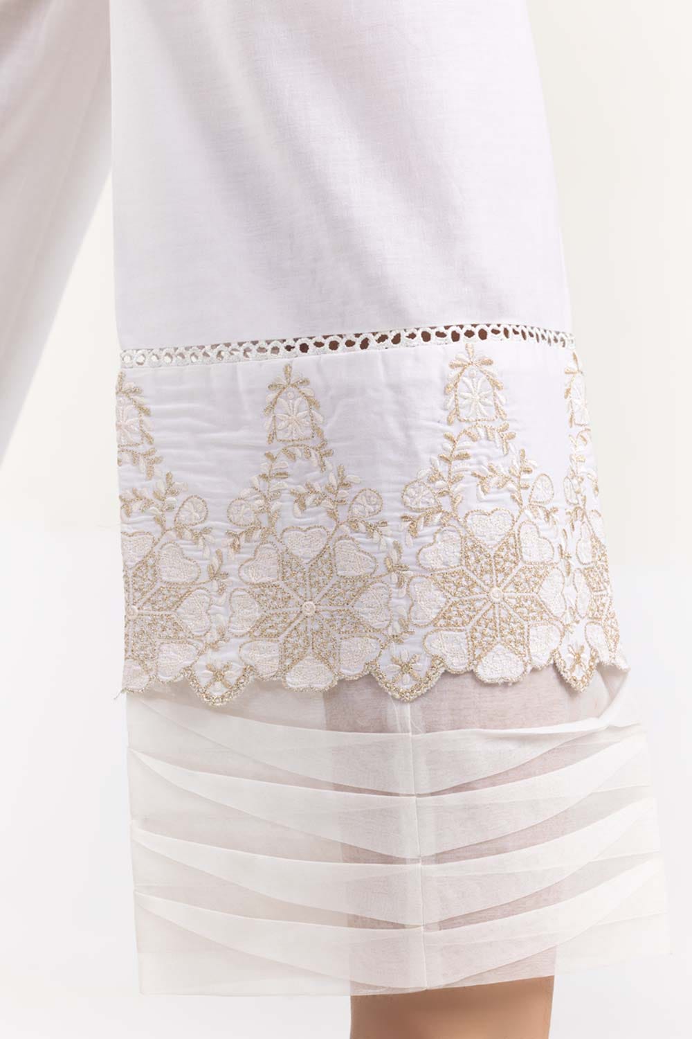 Off-White Cambric Embroidered Trousers