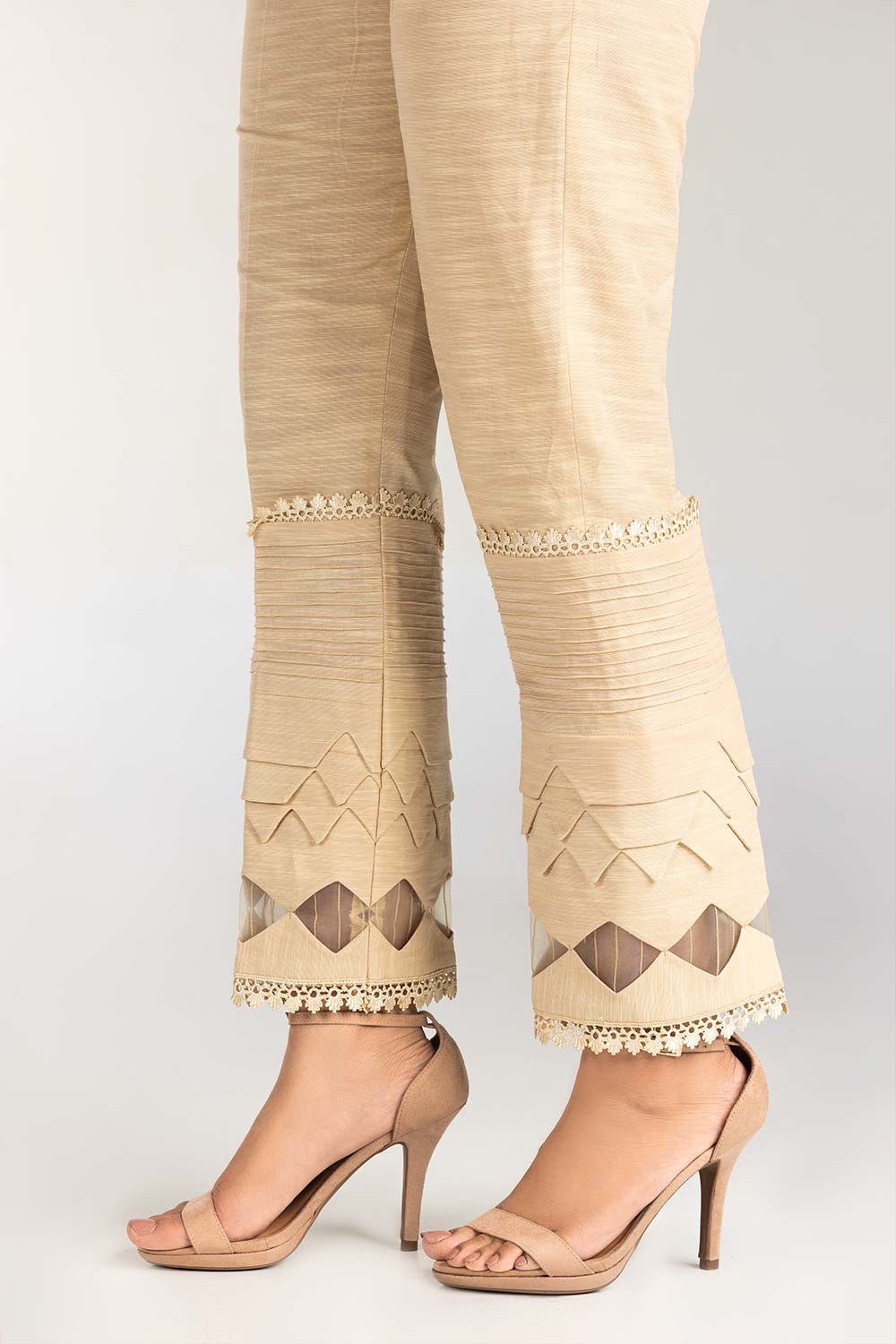 Beige Khaddar Trouser