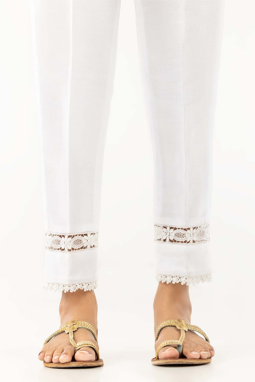 White Raw Silk Pants