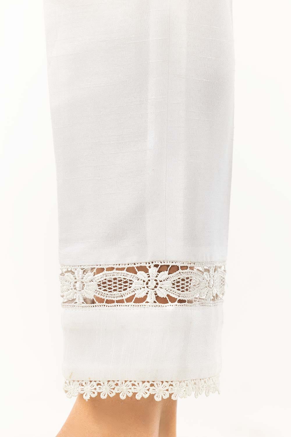 White Raw Silk Pants