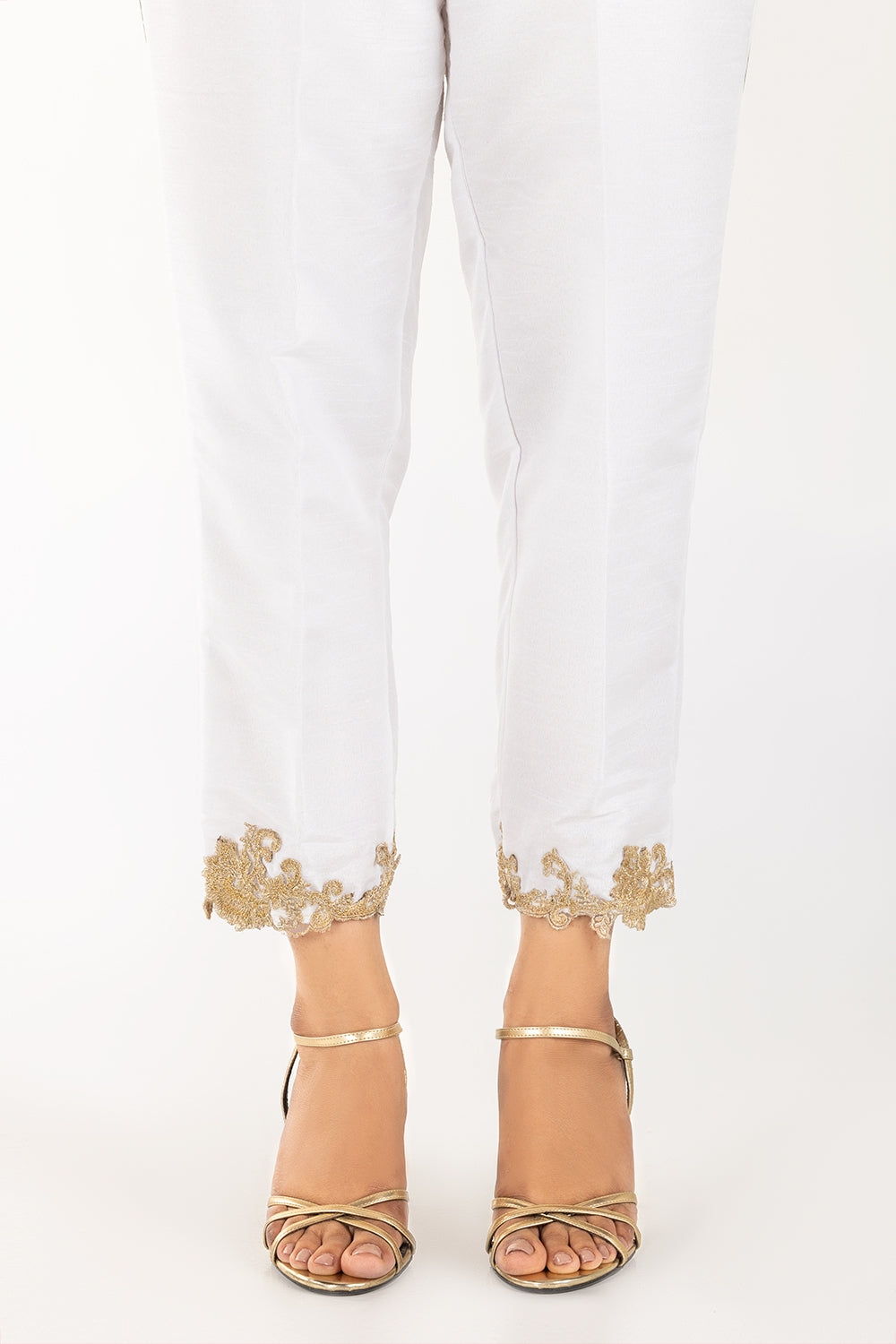 White Rawsilk Pants -