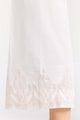 White Screen Printed Raw Silk Trousers
