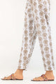 Off White Raw Silk Screen Printed Trousers