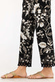 Black Khaddar Screen Printed Trousers