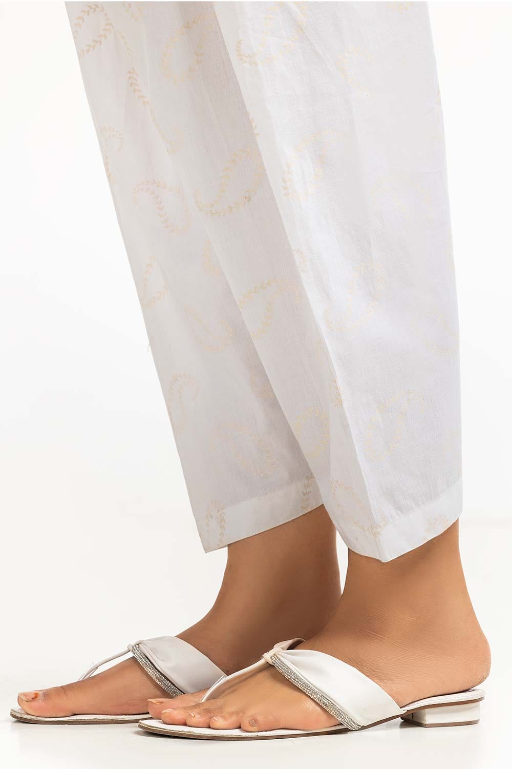 Off-White Dyed Cambric Screen Print Shalwar