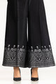 Black Rawsilk Block Printed Trouser