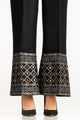 Black Rawsilk Block Printed Trouser