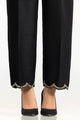 Black Rawsilk Embroidered Trouser
