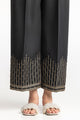 Black Rawsilk Embroidered Trouser