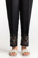 Black Rawsilk Embroidered Trouser