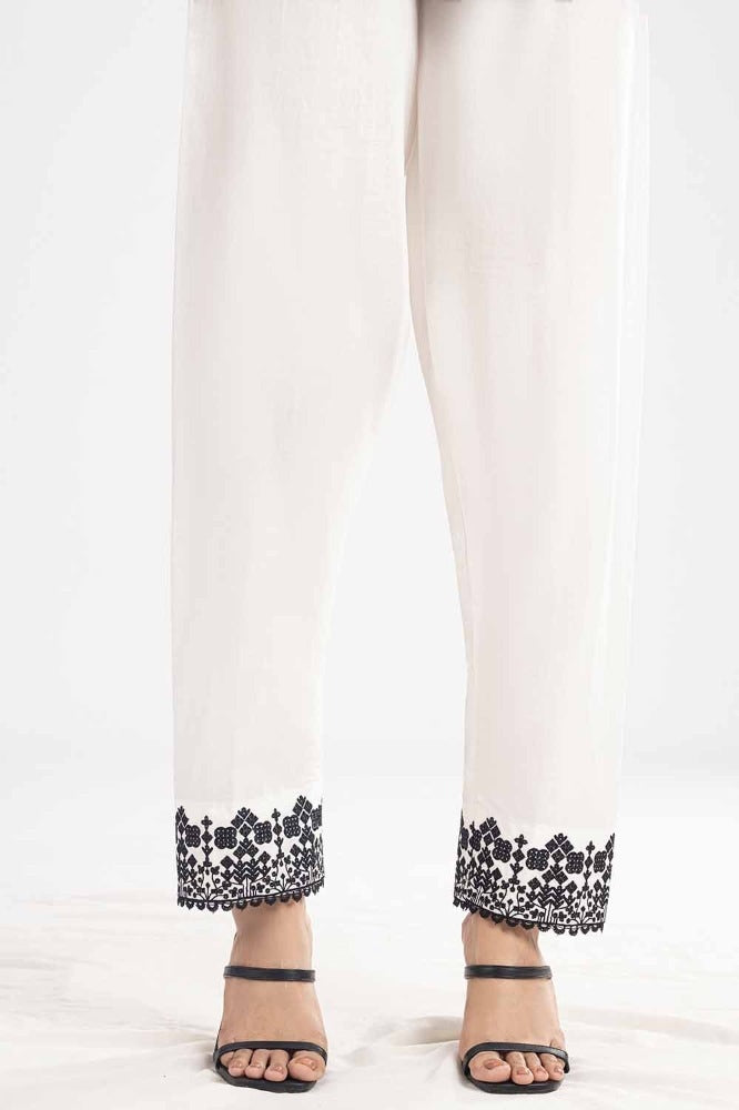 Unstitched Embroidered Cambric Trouser