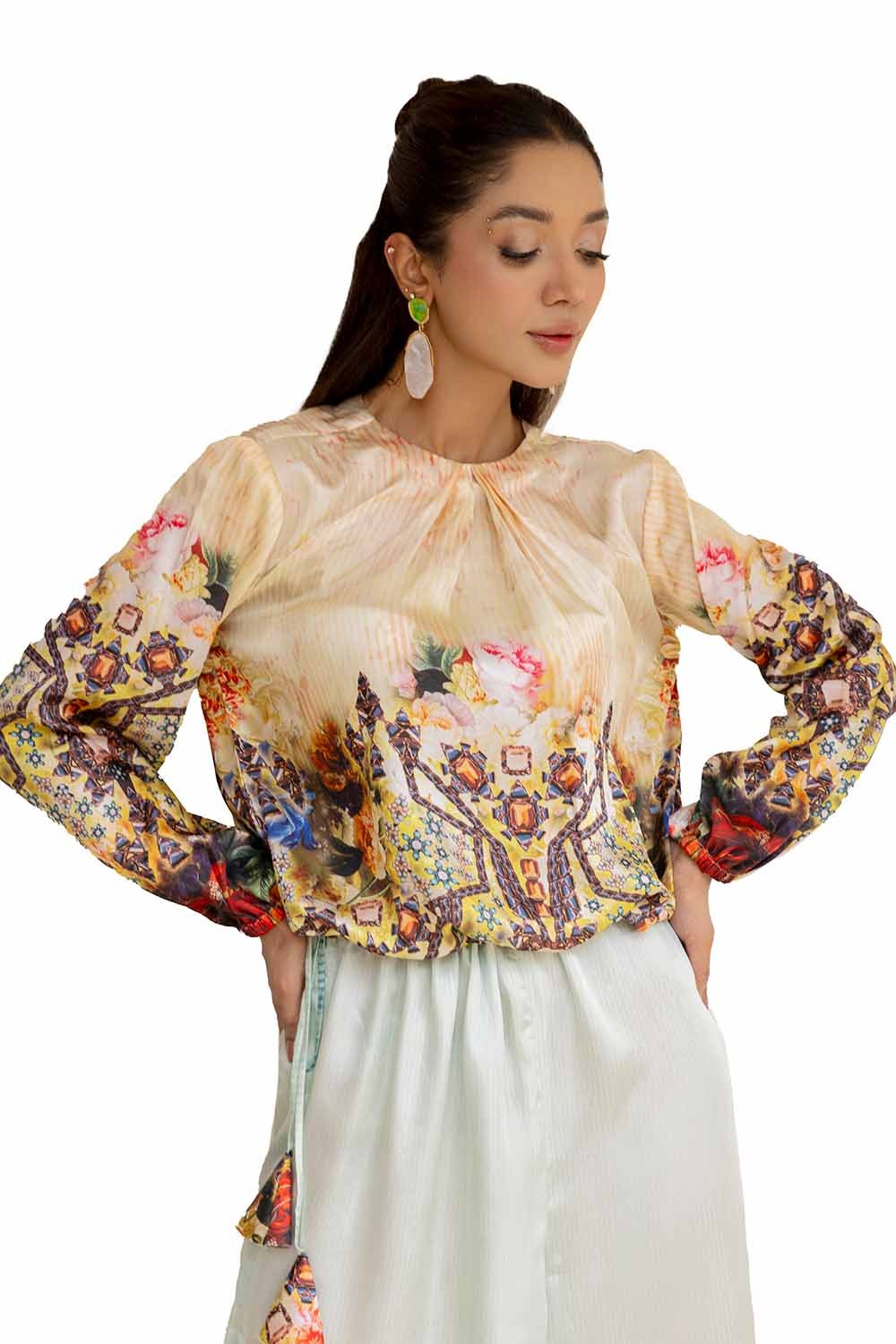 2 Piece Unstitched Printed Silk Suit