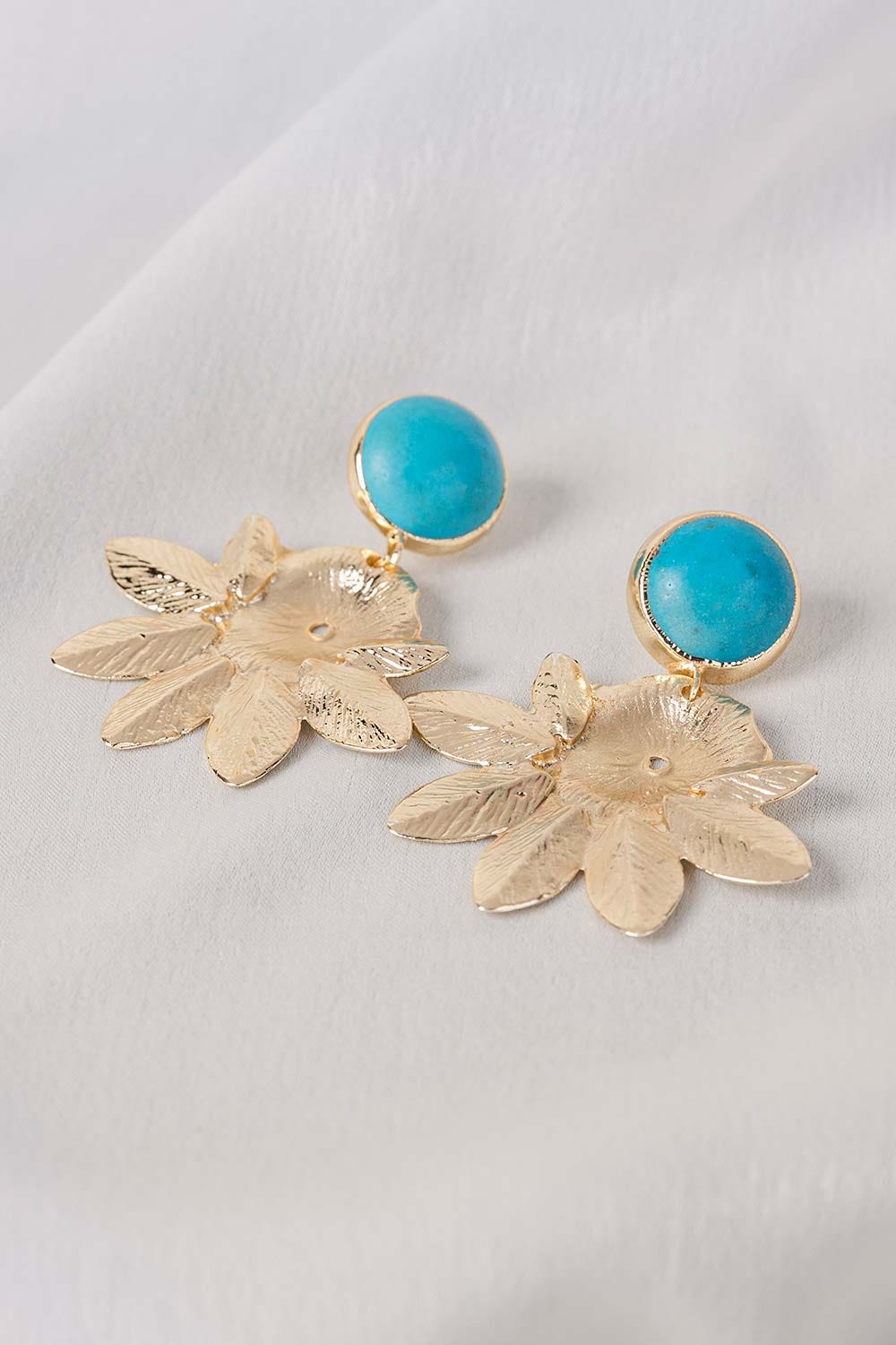 Turquoise Flower Drop Earrings