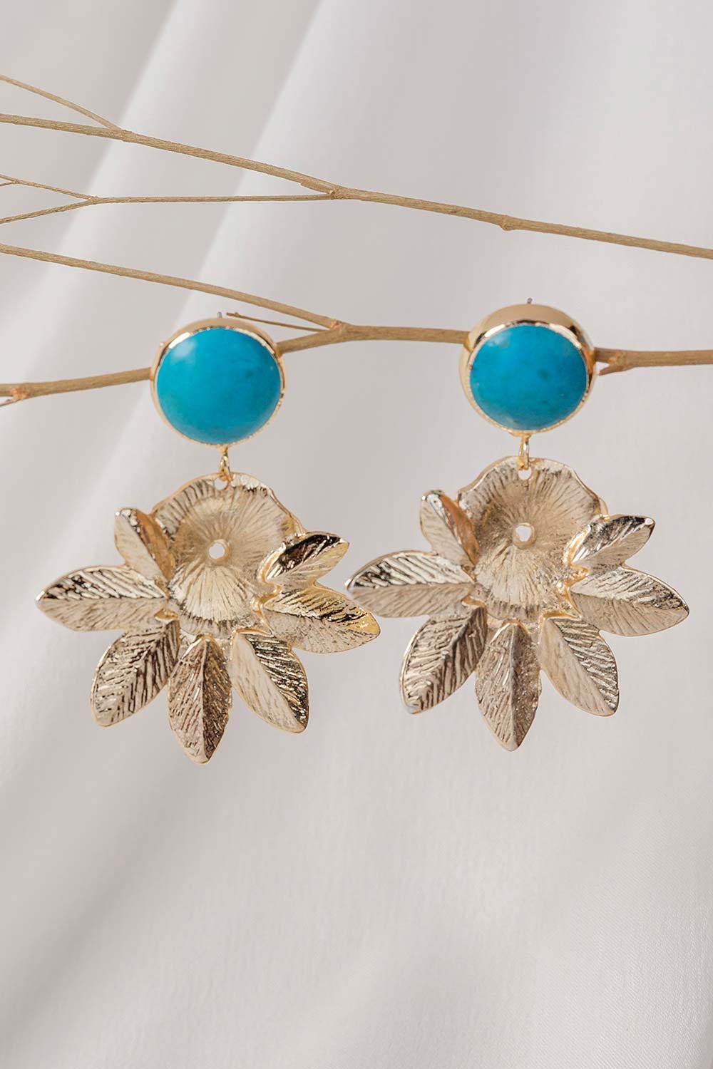 Turquoise Flower Drop Earrings