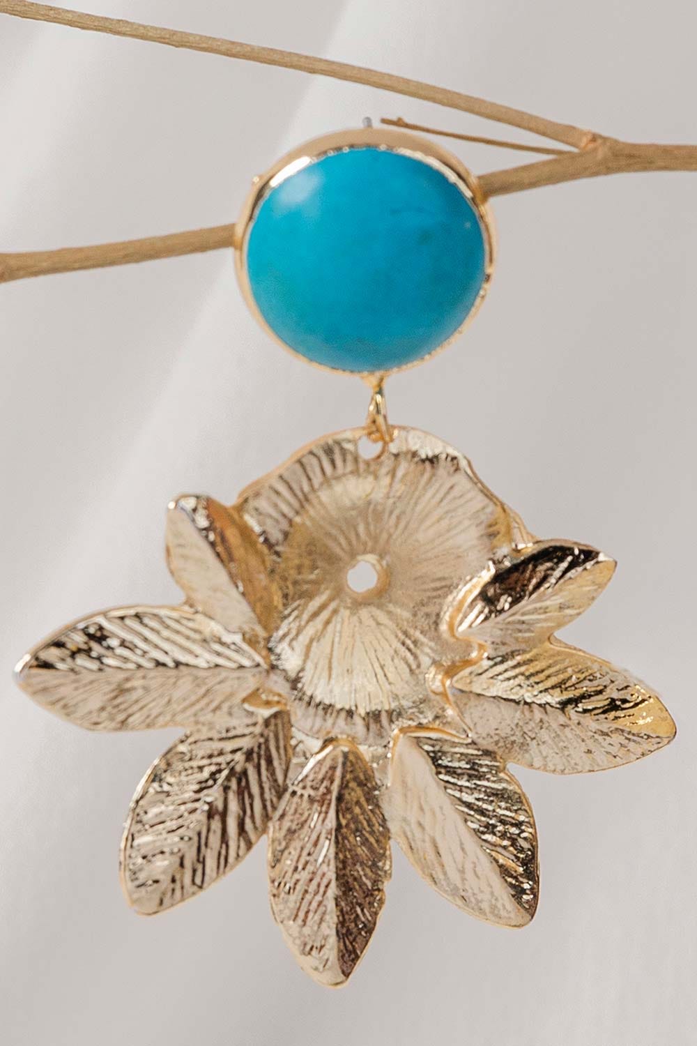 Turquoise Flower Drop Earrings