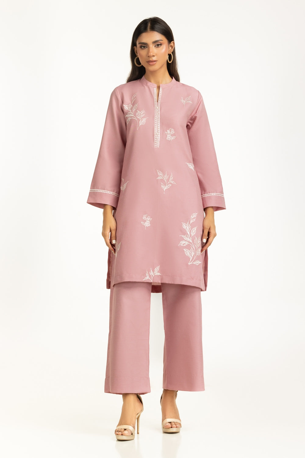 Twill Yarn-dyed Embroidered Co-Ord Set