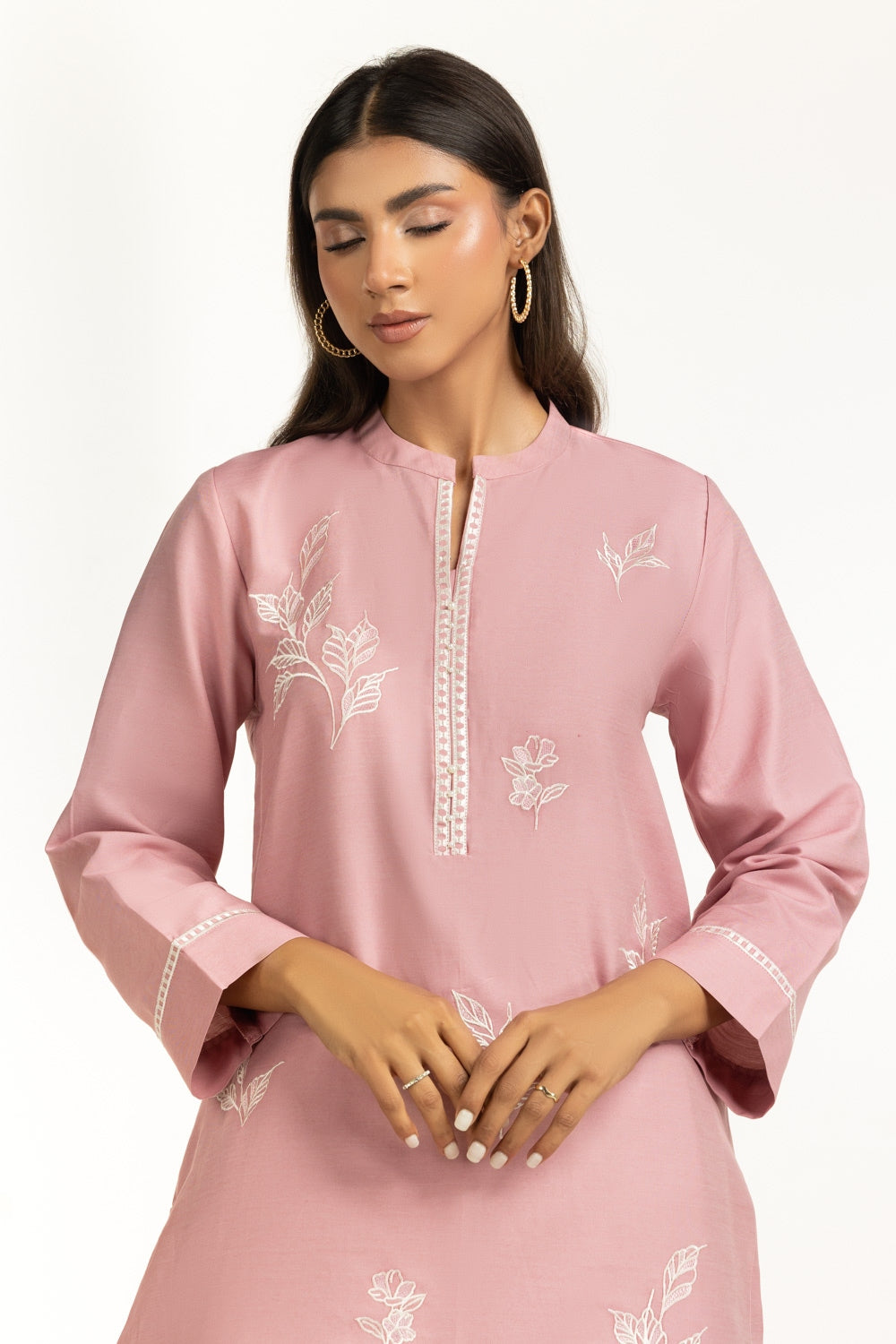 Twill Yarn-dyed Embroidered Co-Ord Set