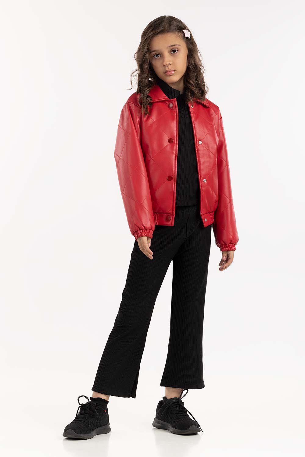 Junior Girl Red Poly Jacket