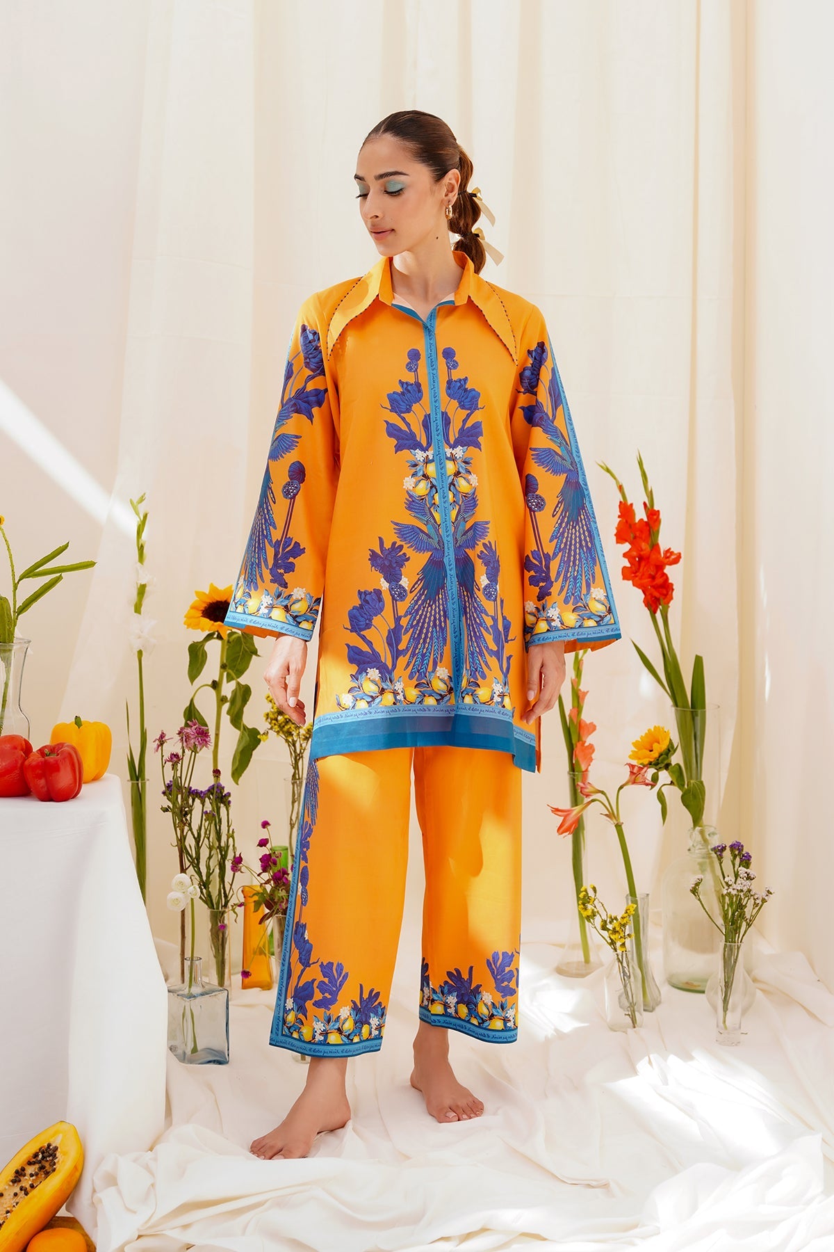 Embroidered Chiffon Fabric (2Pcs)
