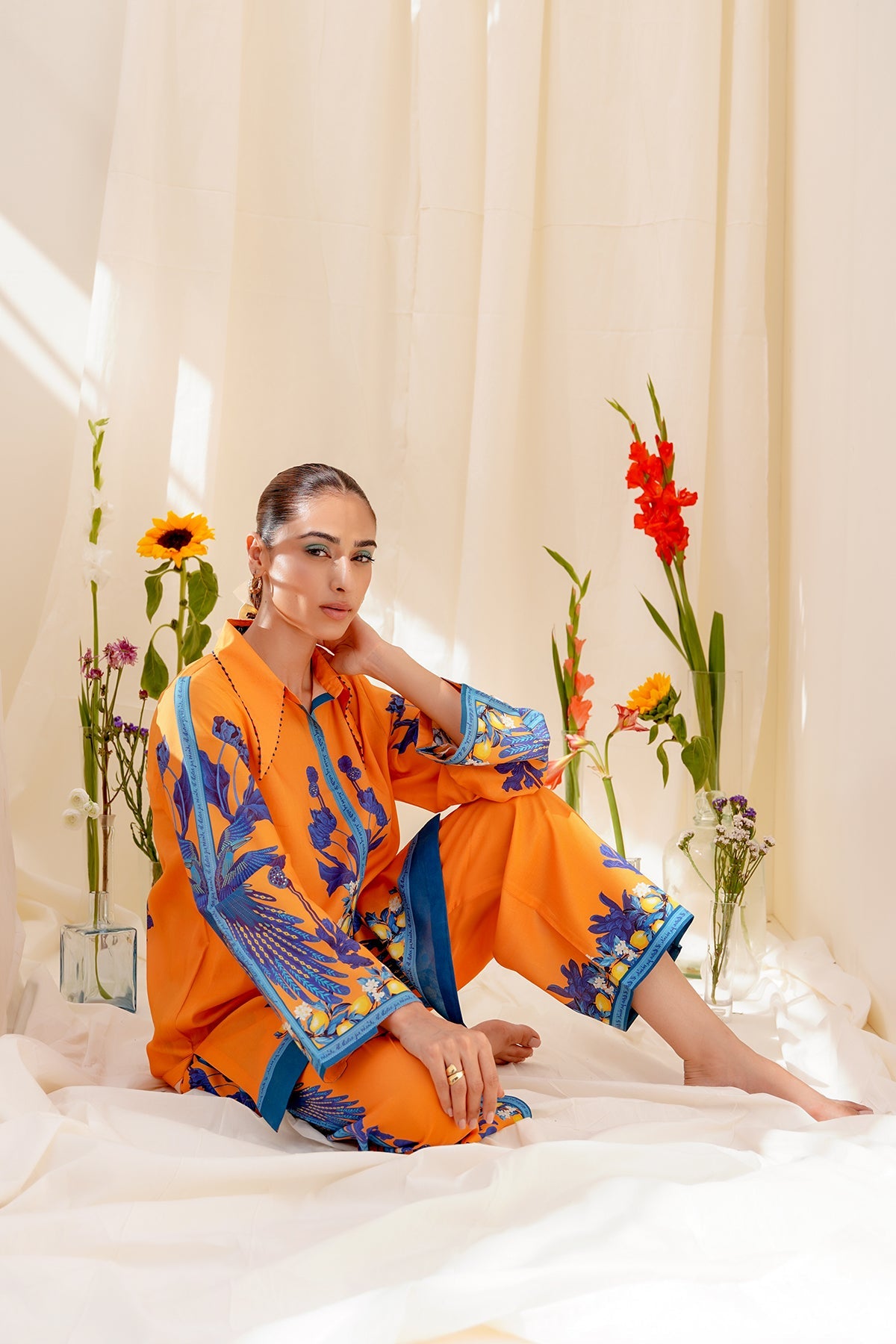 Embroidered Chiffon Fabric (2Pcs)