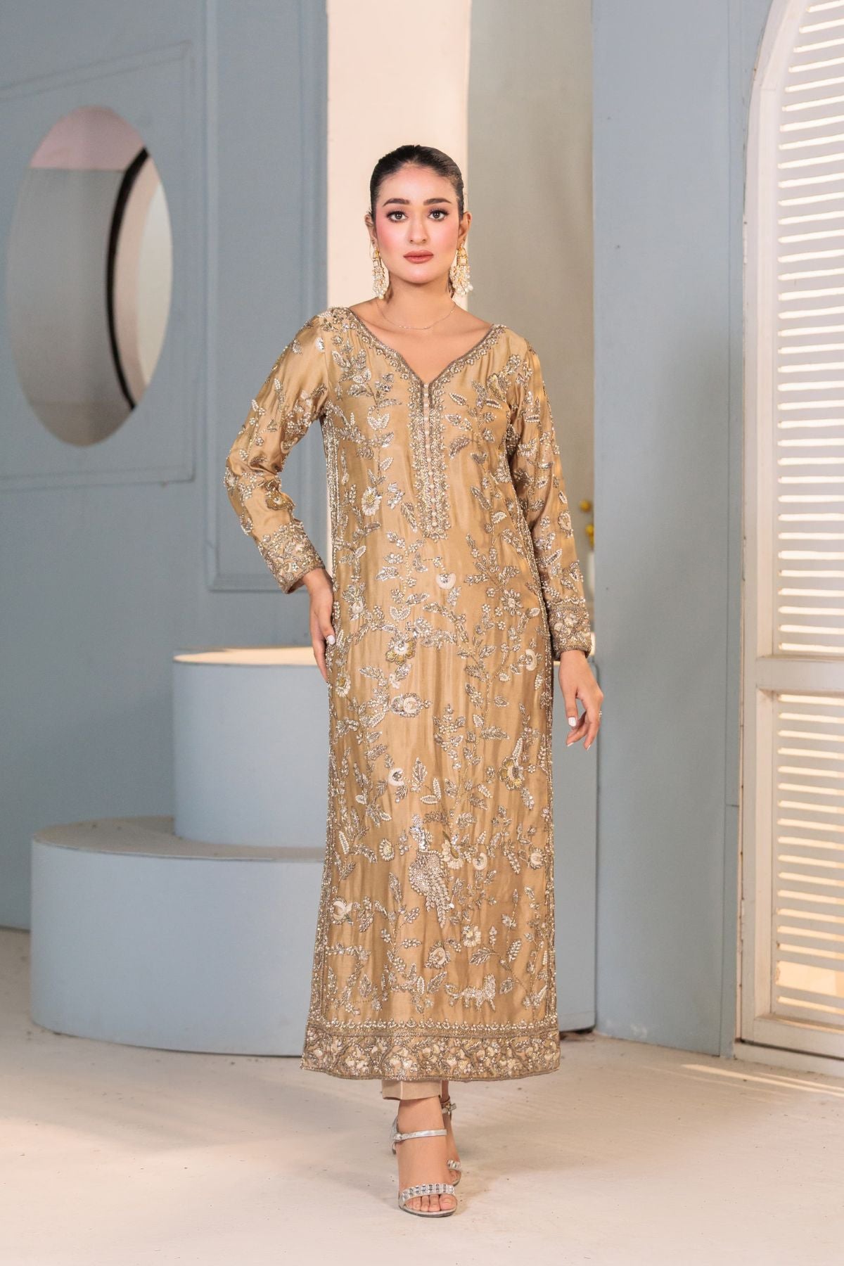 Usama Silk Rosewater Bloom Style