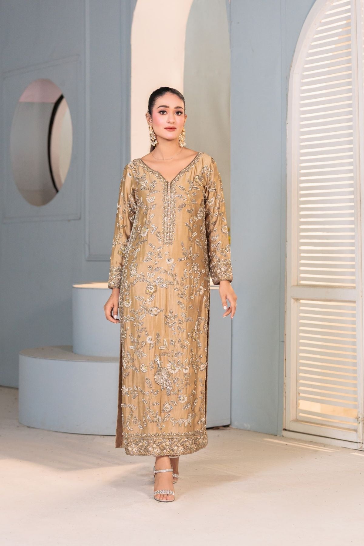 Usama Silk Rosewater Bloom Style