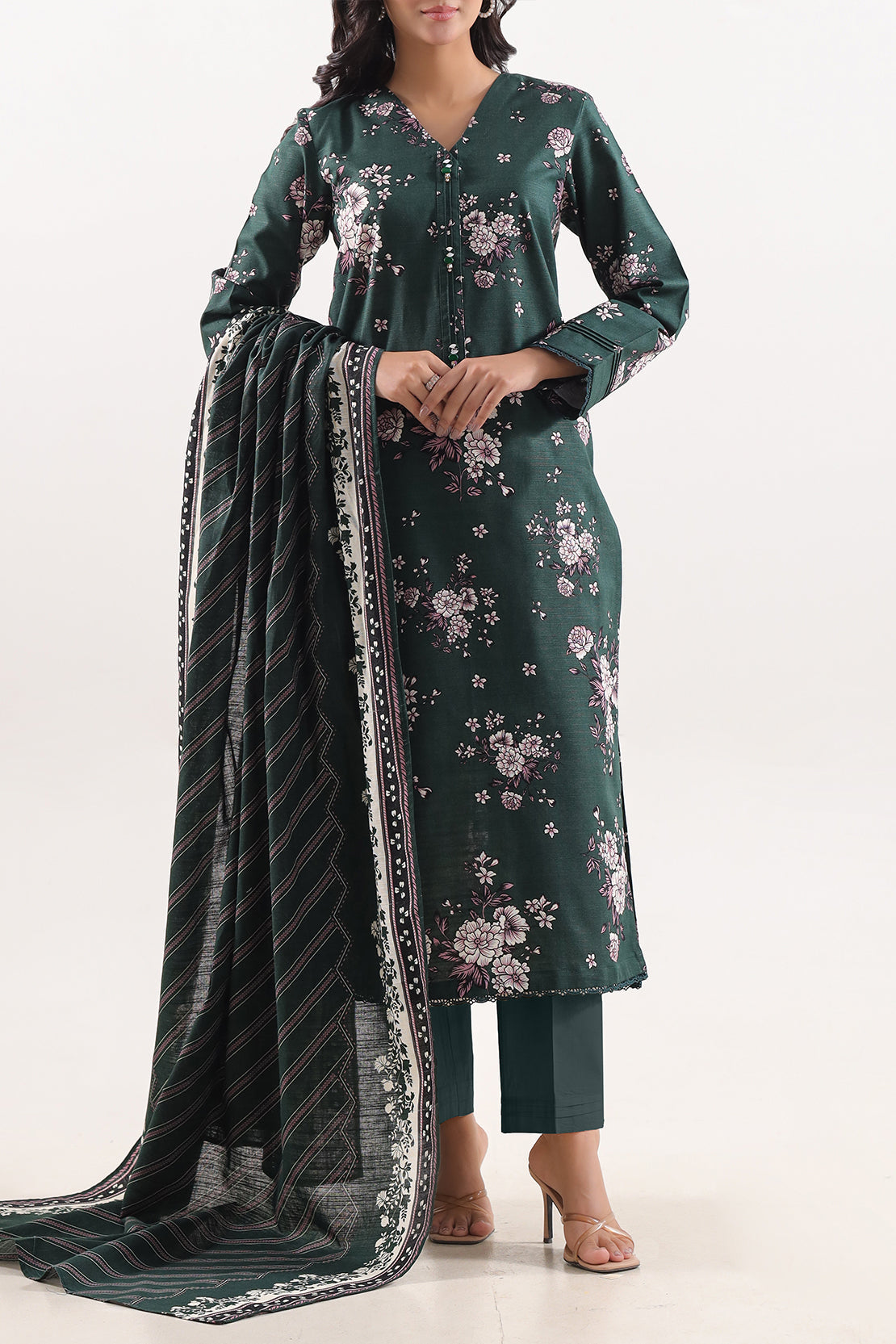Unstitched Printed Warm Khaddar 3 Piece129802