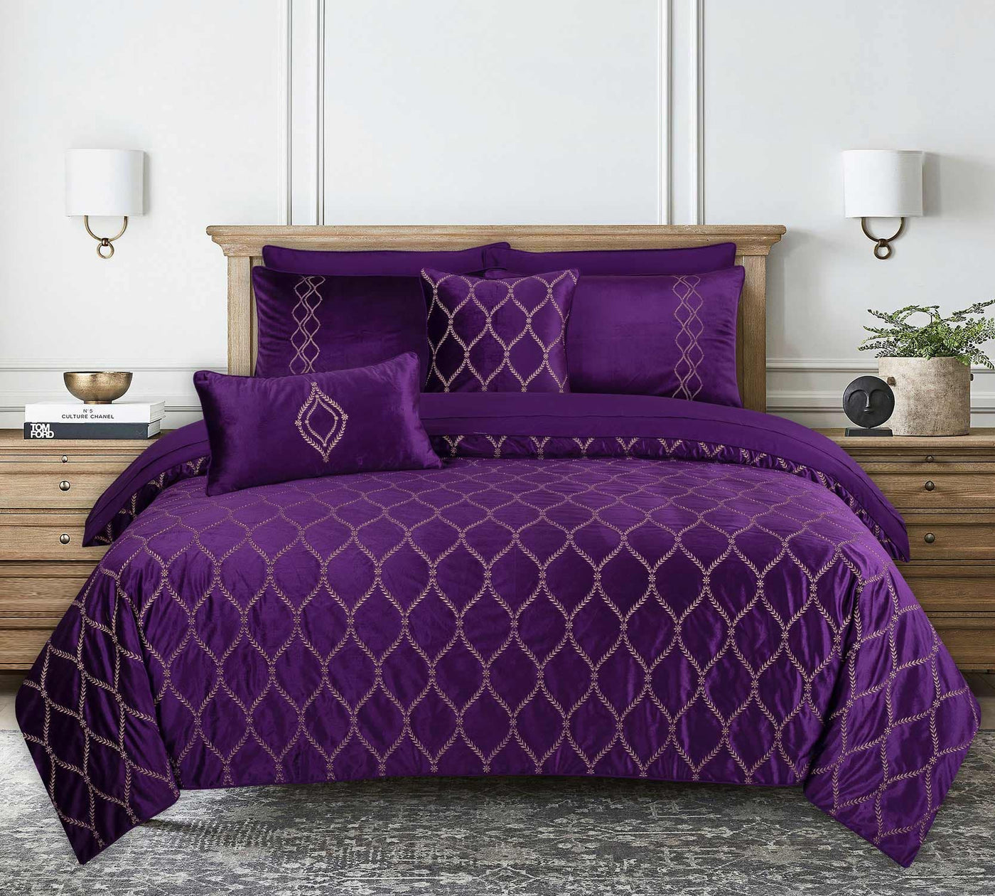 Vb-003 Velvet Complete Bed Set