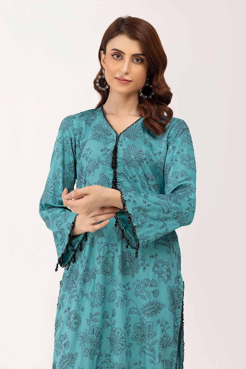 2 Piece Unstitched Embroidered Cotail Suit