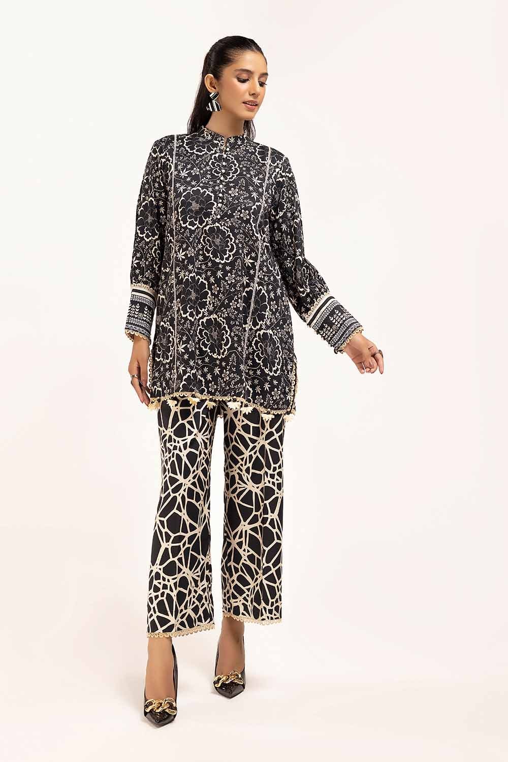 2 Piece Unstitched Printed Linen Suit