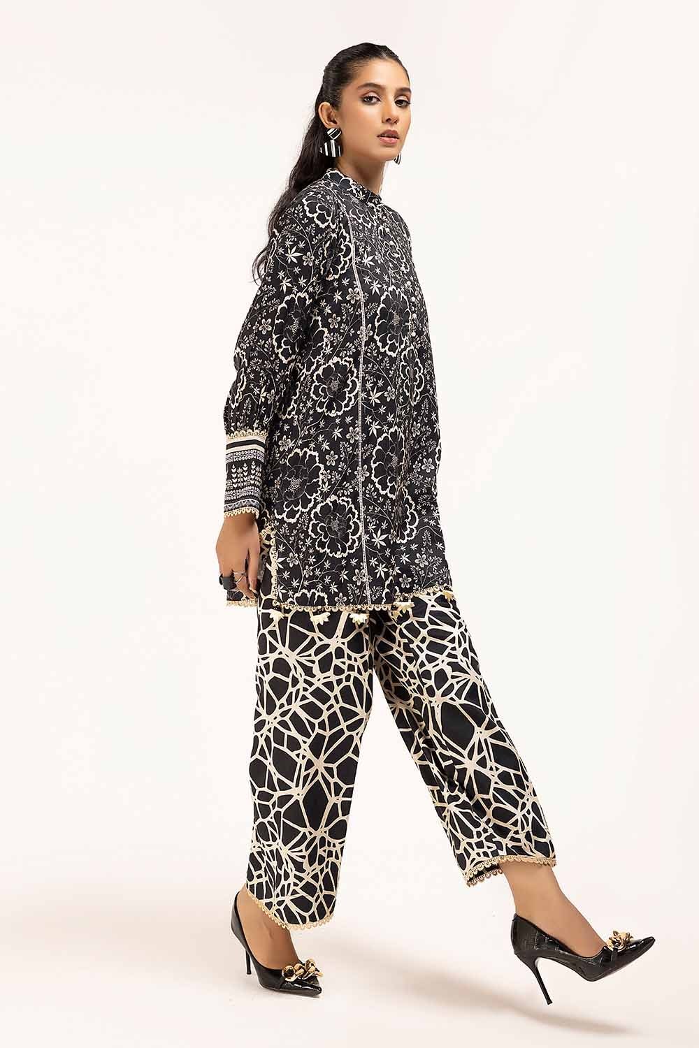 2 Piece Unstitched Printed Linen Suit