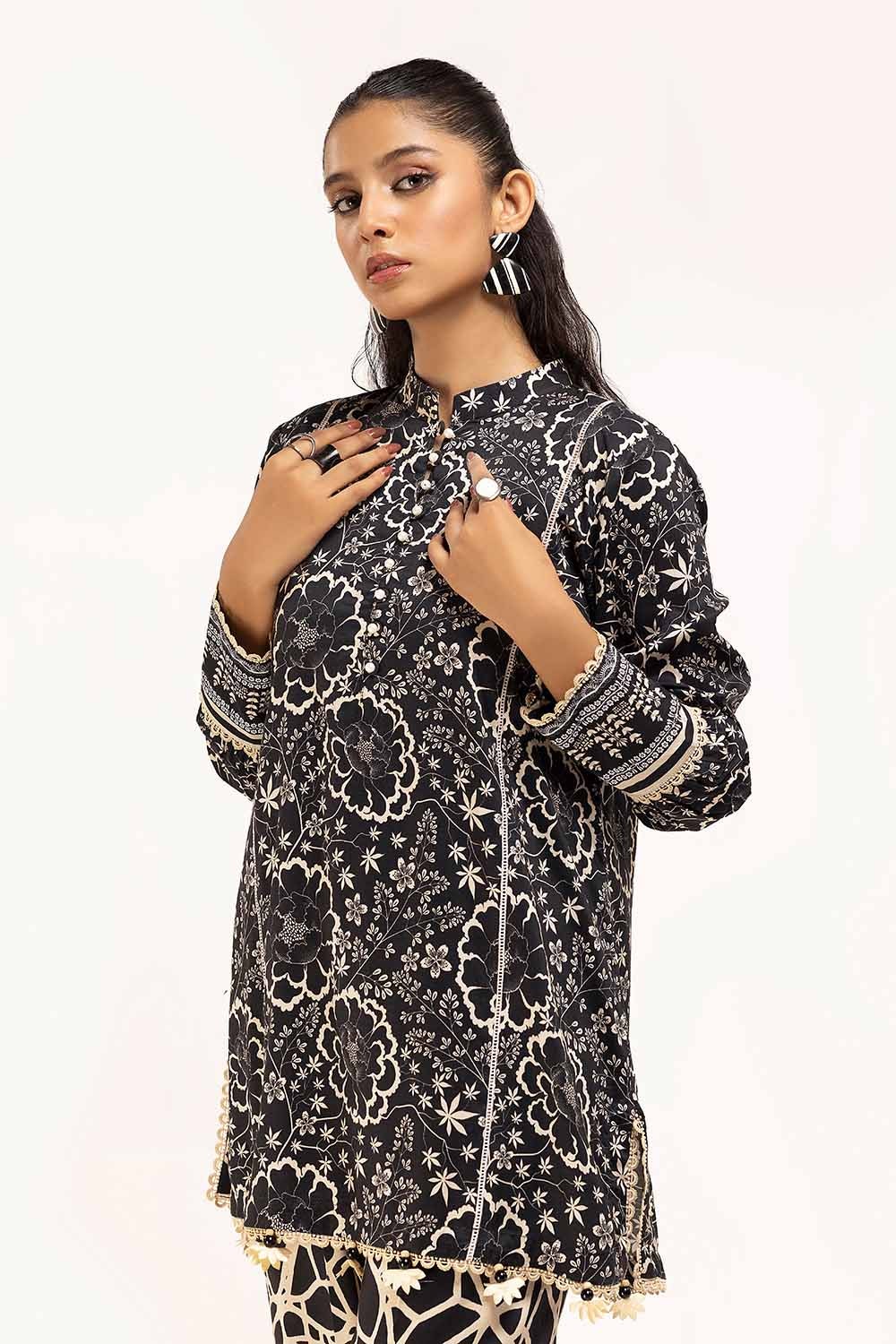2 Piece Unstitched Printed Linen Suit