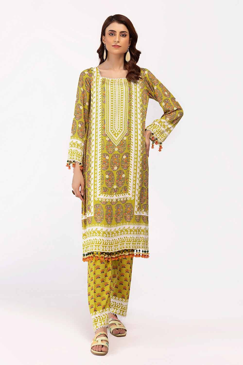 2 Piece Unstitched Printed Cotail Suit