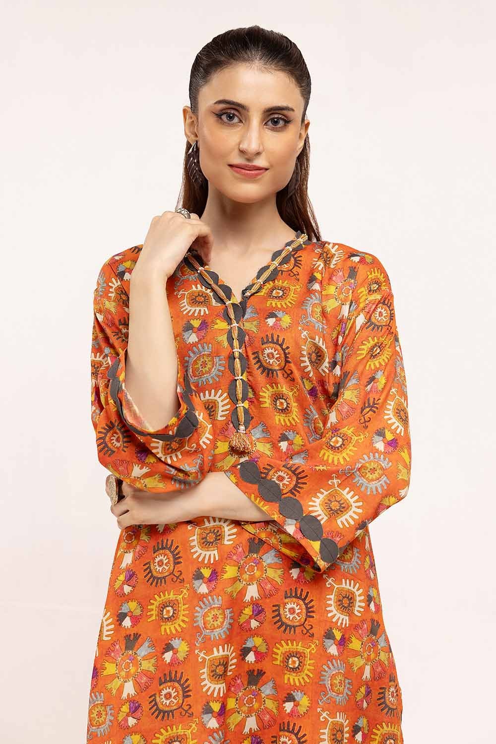 2 Piece Unstitched Printed Linen Suit
