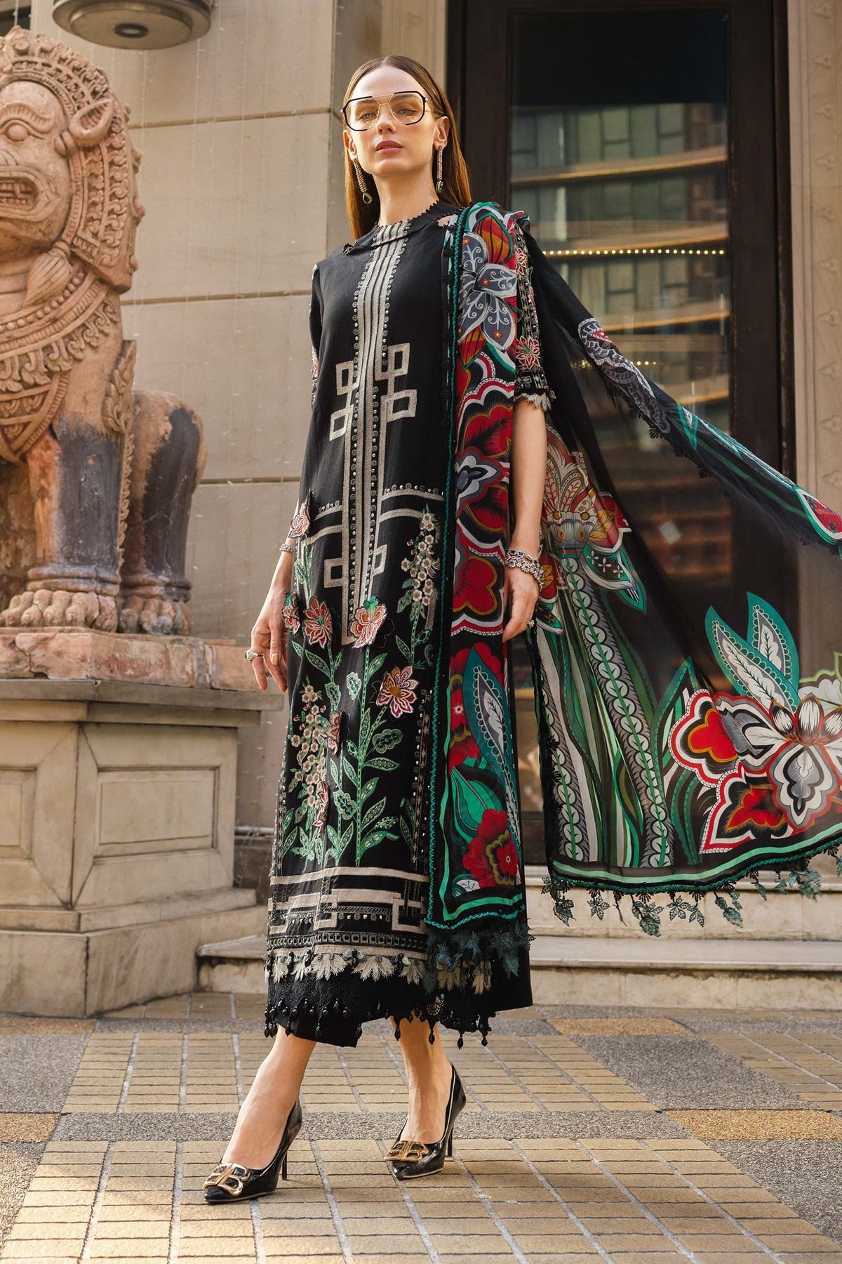 Maria B Luxury Embroidered Lawn 3Pc Unstitched Suit EL-26-11