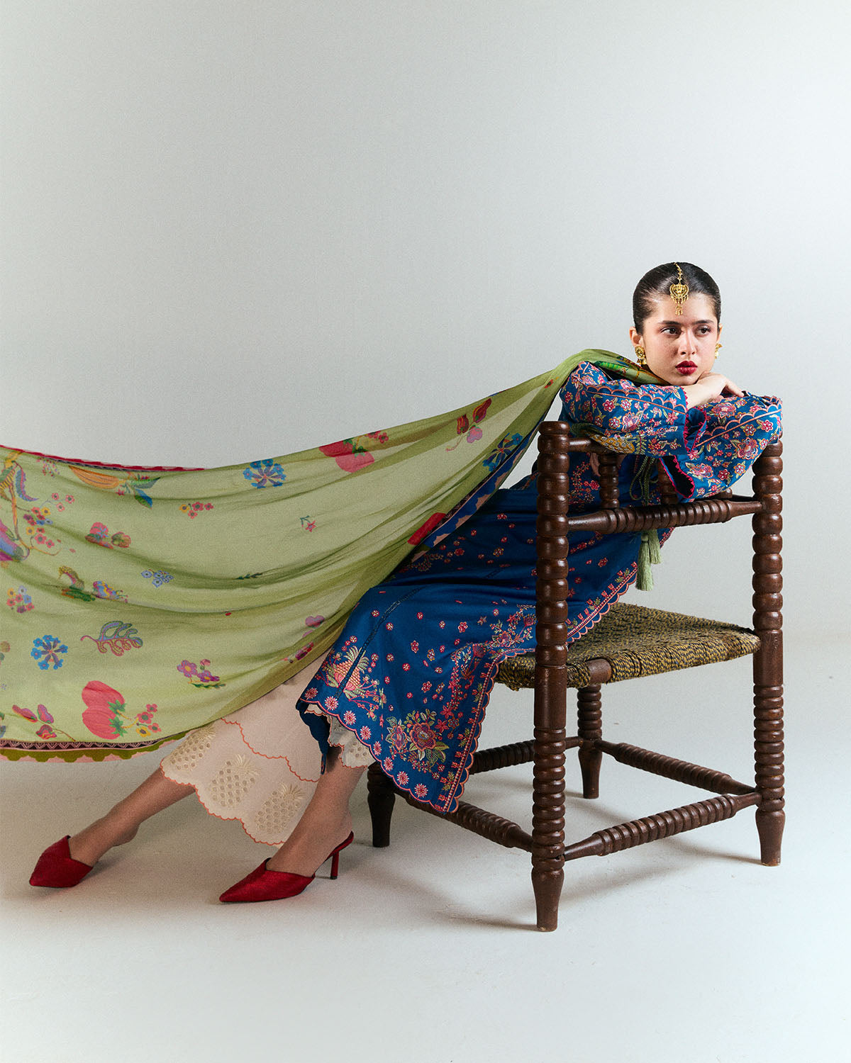 3 Piece Embroidered Linen Suit