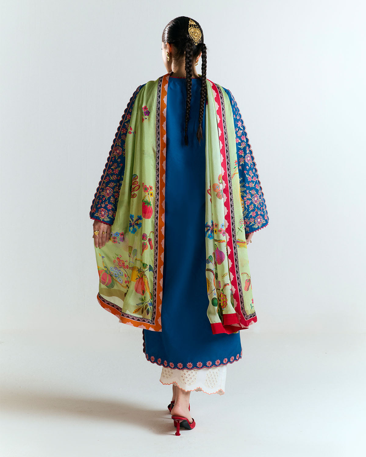 3 Piece Embroidered Linen Suit