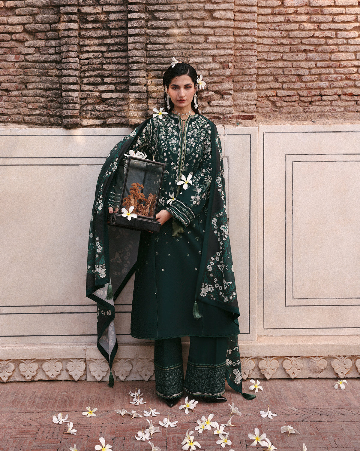3 Piece Embroidered Velvet Suit